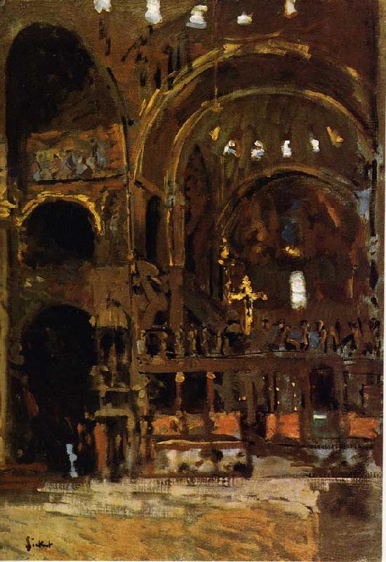 Walter Sickert Interior of St Mark's, Venice Sweden oil painting art